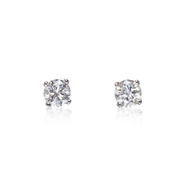 18ct White Gold Diamond Stud Earrings