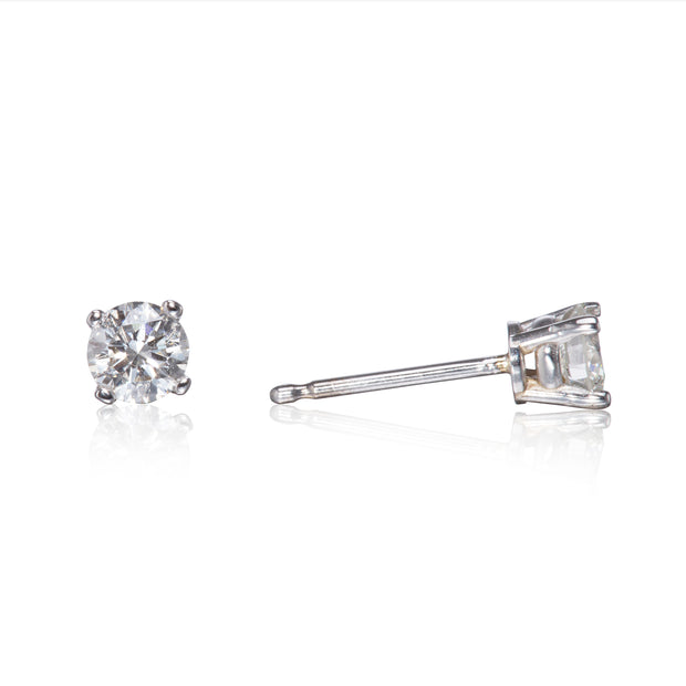 18ct White Gold Diamond Stud Earrings