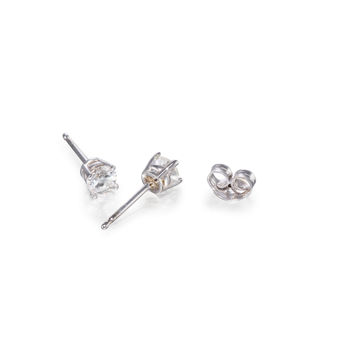 18ct White Gold Diamond Stud Earrings