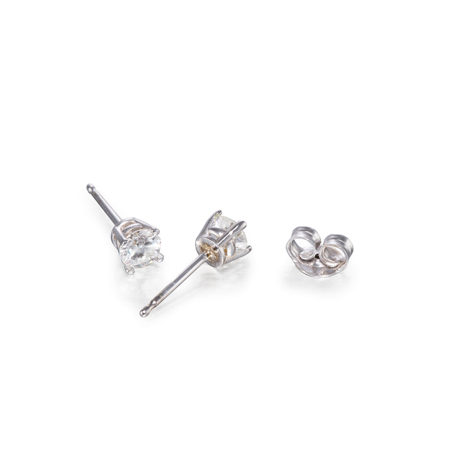 18ct White Gold Diamond Stud Earrings