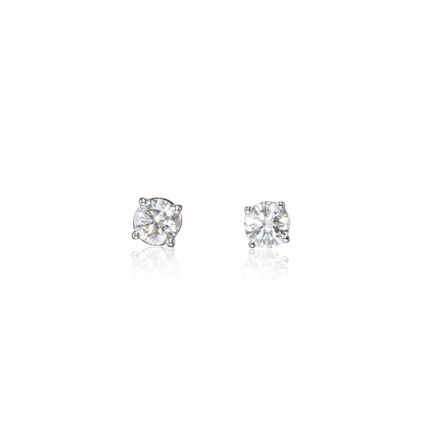 18ct White Gold Diamond Stud Earrings