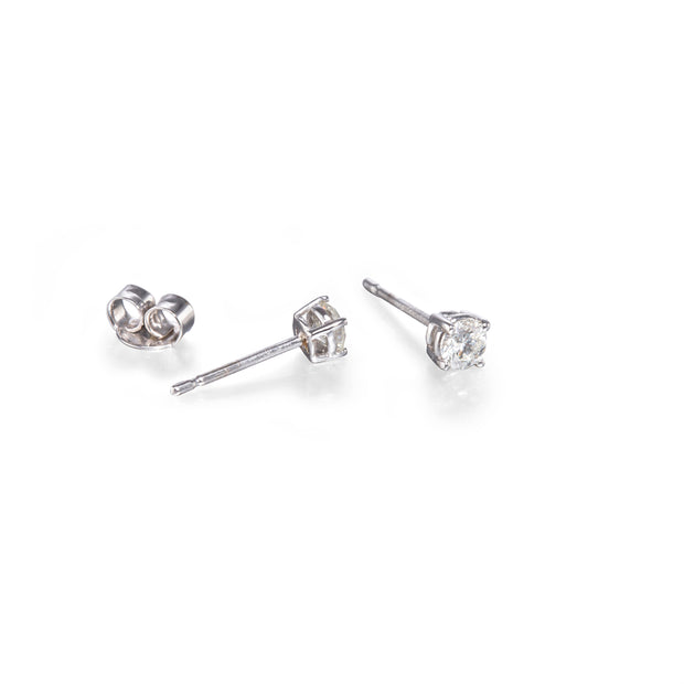 18ct White Gold Diamond Stud Earrings