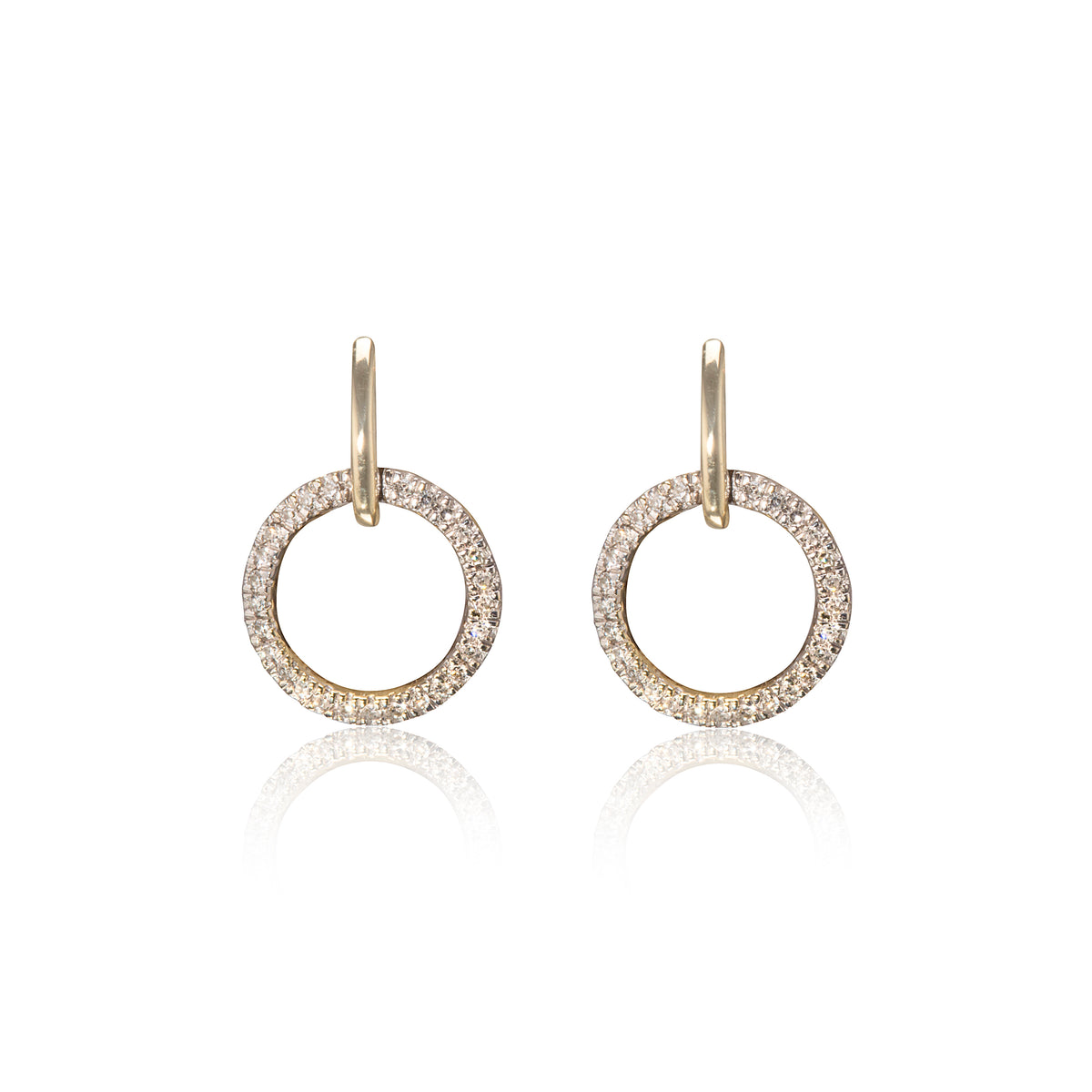 9ct Yellow Gold Diamond Eternity Drop Earrings