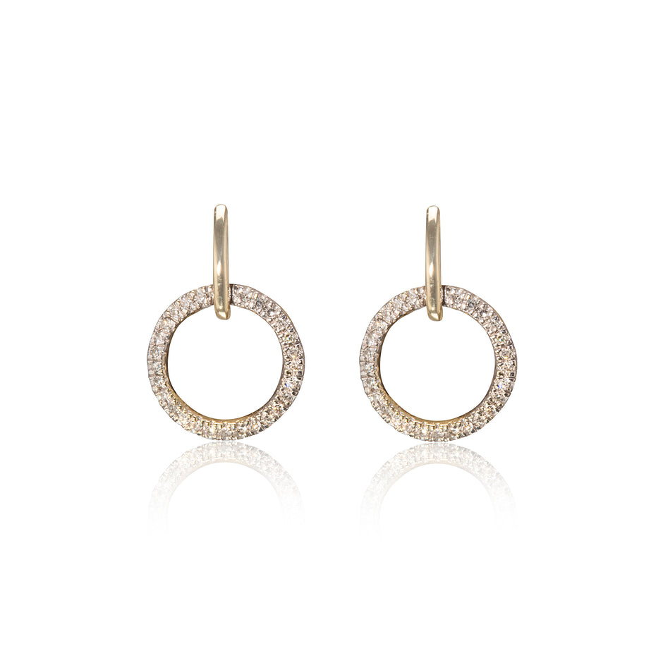 9ct Yellow Gold Diamond Eternity Drop Earrings