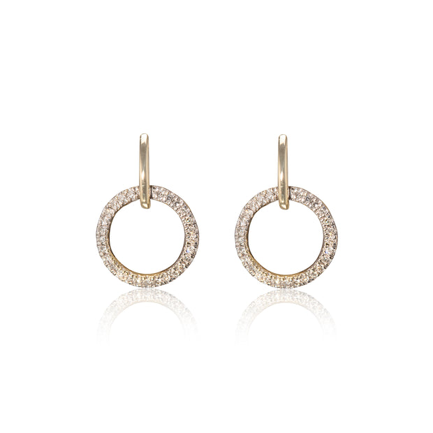 9ct Yellow Gold Diamond Eternity Drop Earrings