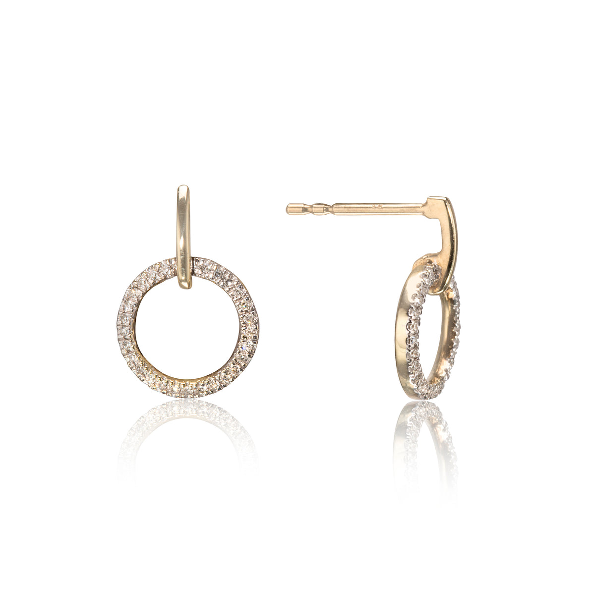 9ct Yellow Gold Diamond Eternity Drop Earrings