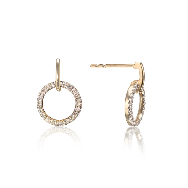 9ct Yellow Gold Diamond Eternity Drop Earrings