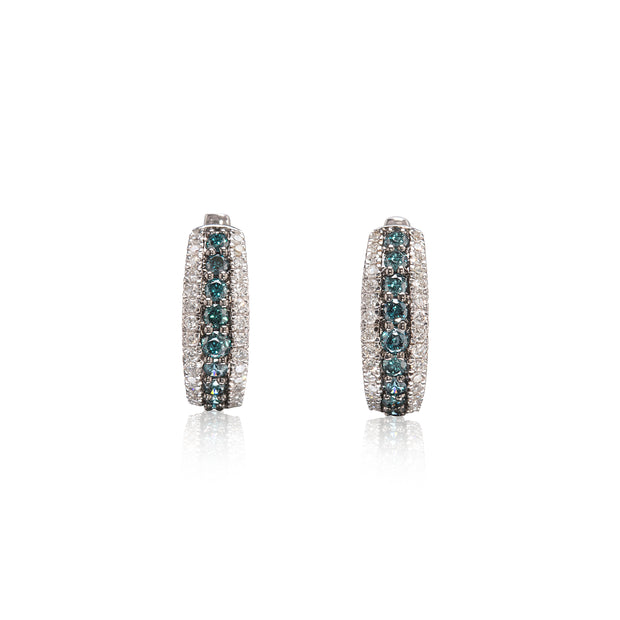 14ct White Gold Diamond Huggie Earrings