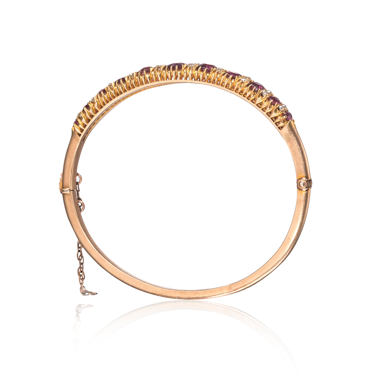 Antique Victorian Ruby and Diamond Bangle
