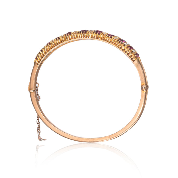Antique Victorian Ruby and Diamond Bangle