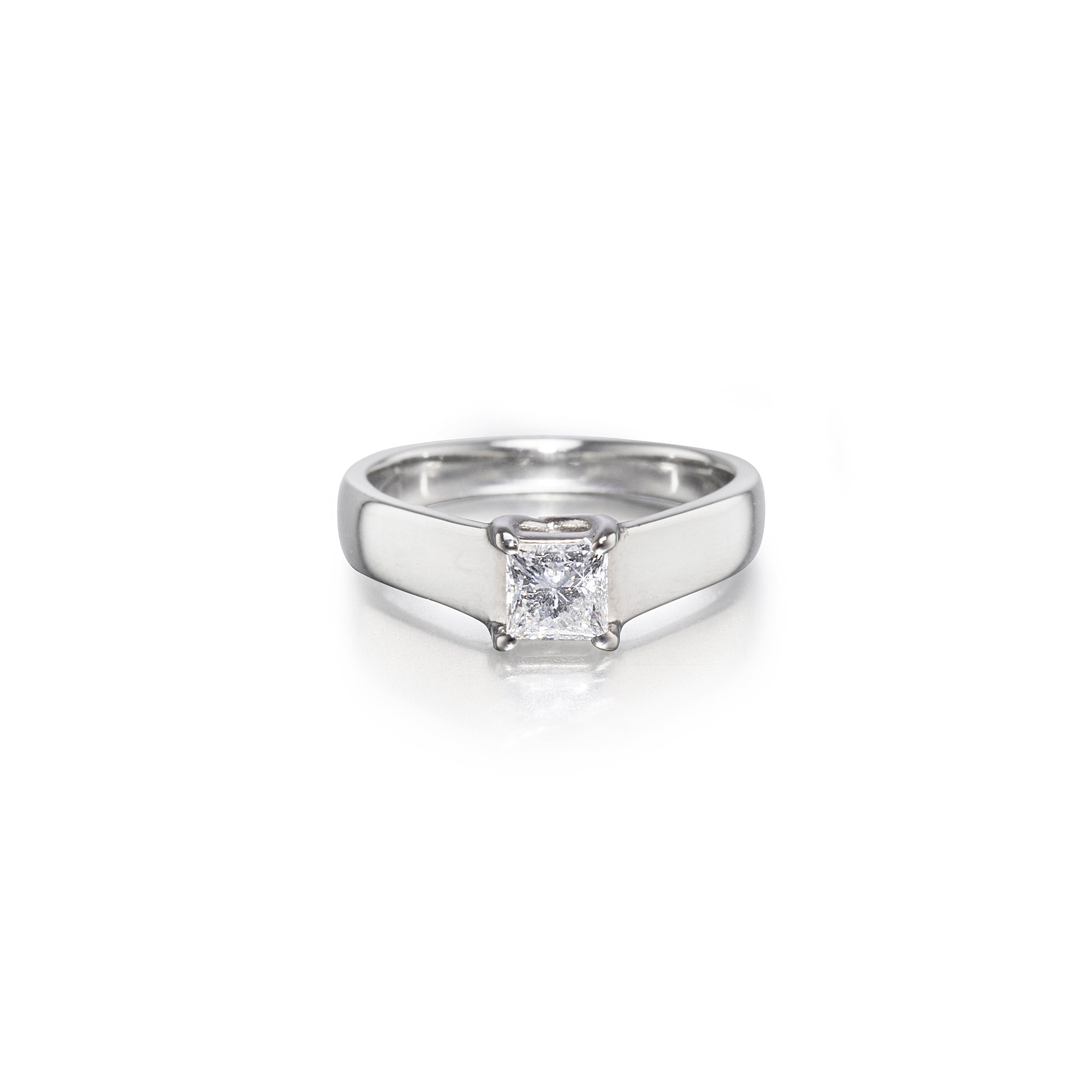 Platinum Browns Solitaire Princess Cut Diamond Ring – Miller Gold Co