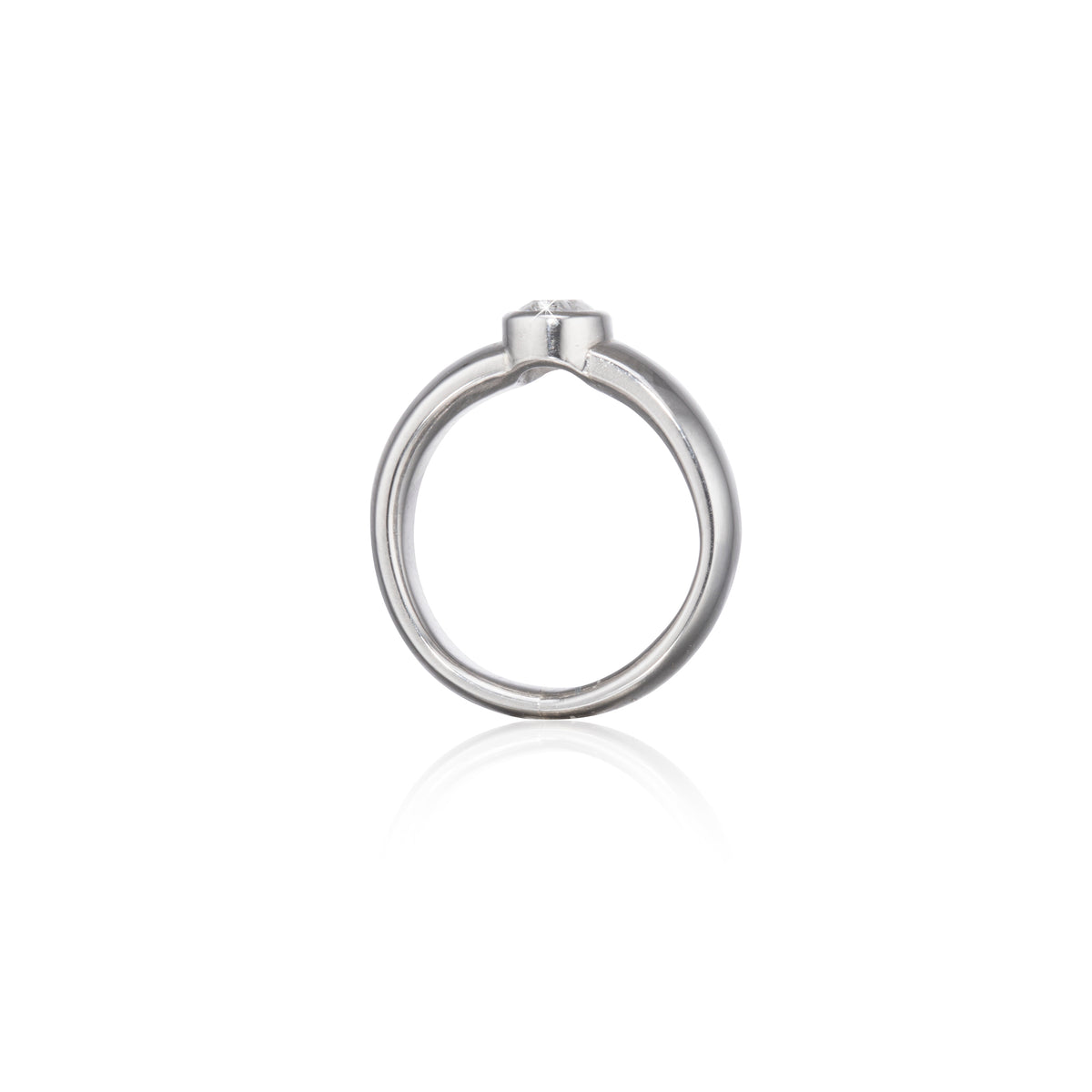 Platinum Oval Cut Diamond Solitaire Ring