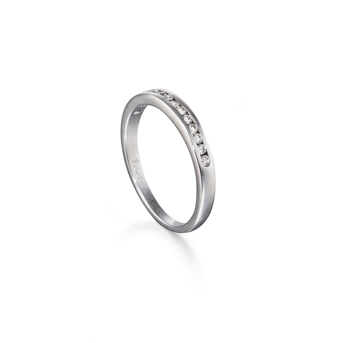 18ct White Gold Half Diamond Channel Set Eternity Ring