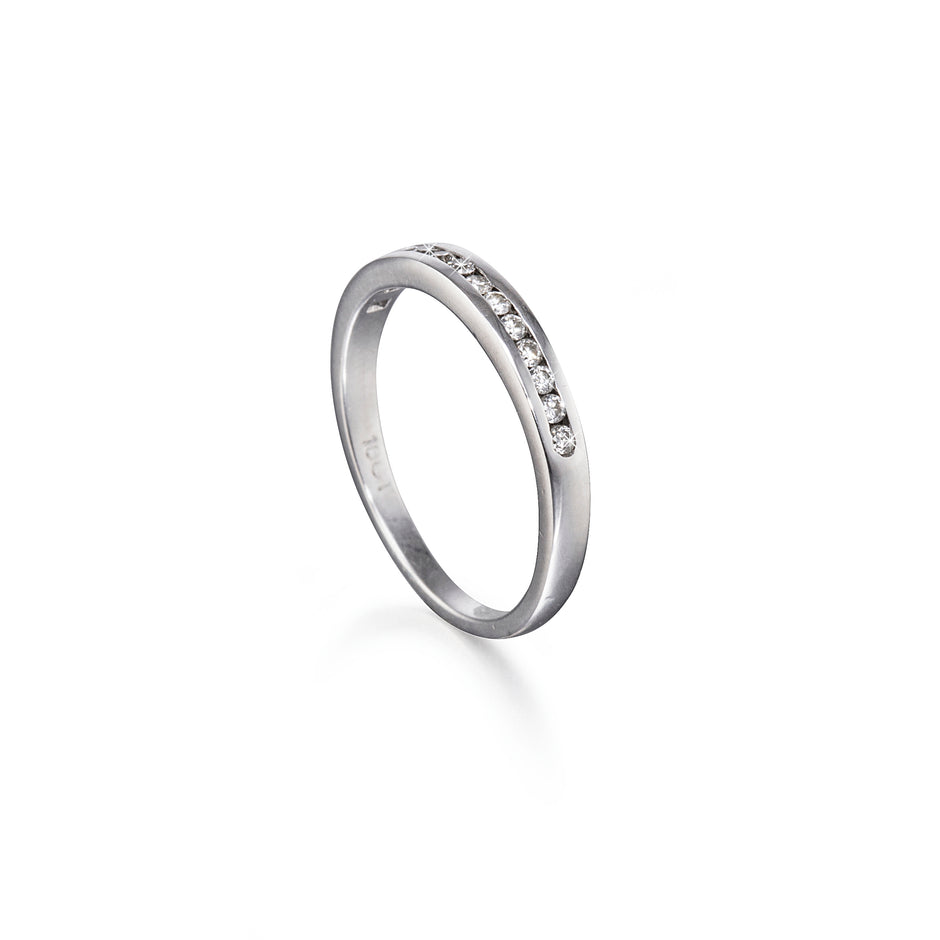 18ct White Gold Half Diamond Channel Set Eternity Ring