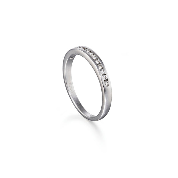 18ct White Gold Half Diamond Channel Set Eternity Ring
