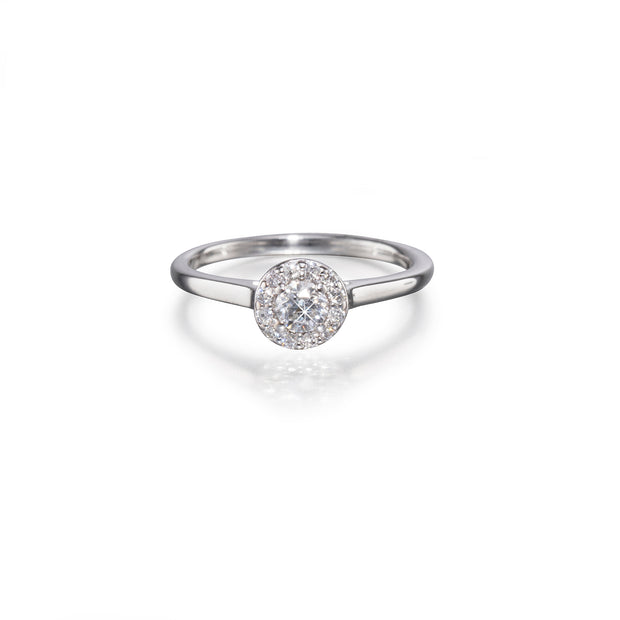 Browns 18ct White Gold Claw Set Diamond Halo Ring