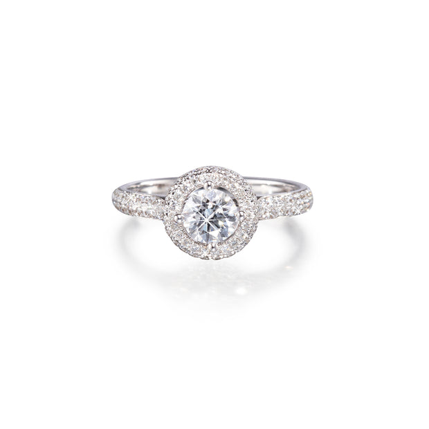 18ct White Gold Diamond Halo Ring