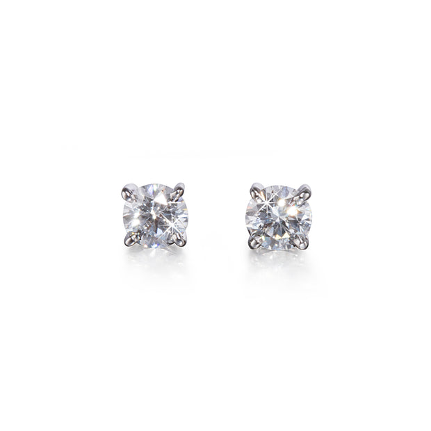 18ct White Gold Diamond Stud Earrings