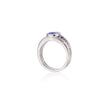 18ct White Gold Tube Setting Tanzanite and Diamond Ring