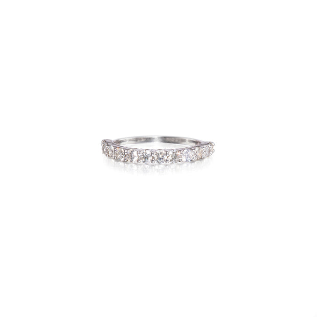 18ct White Gold Love Half Diamond Eternity Ring