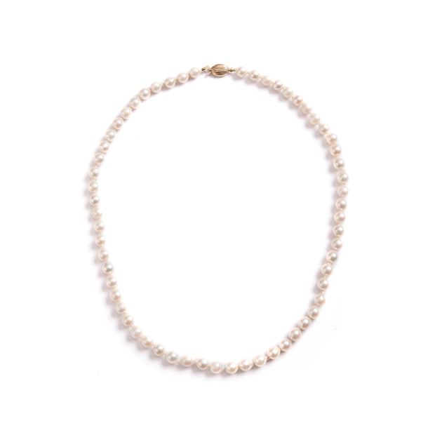 String of Semi Baroque Pearls Secured with a 9ct Yellow Gold Clasp