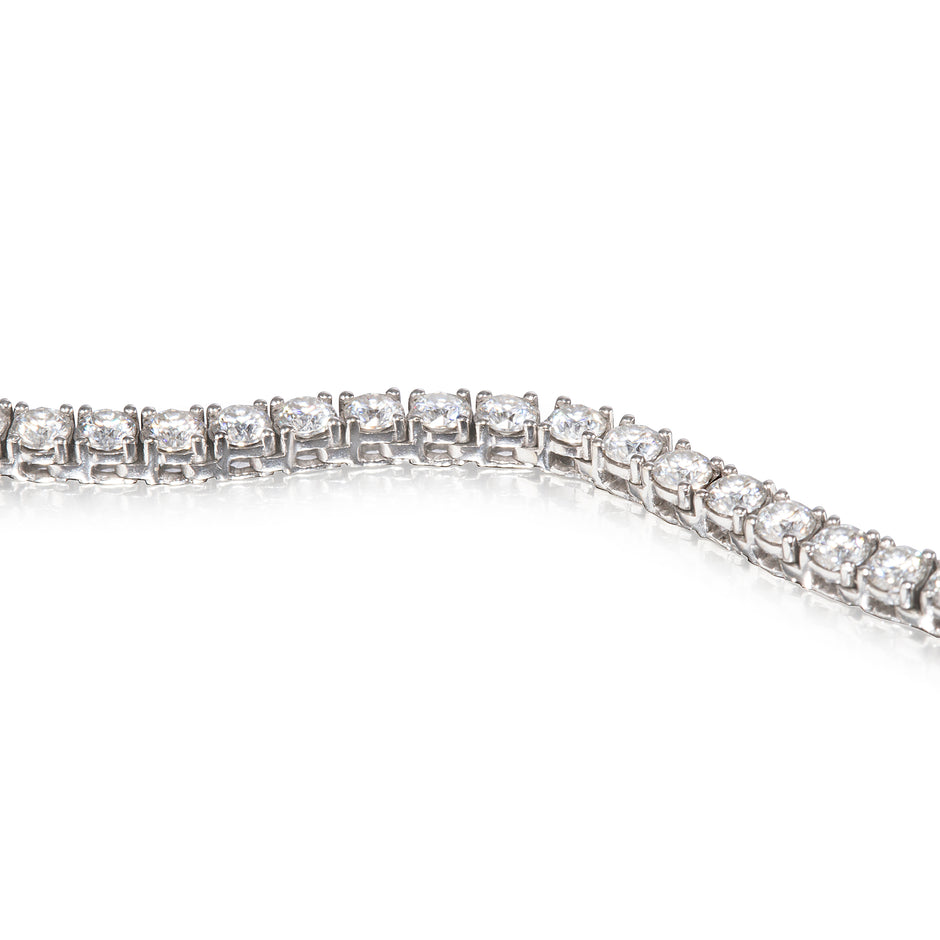 10ct White Gold Diamond Tennis Necklace