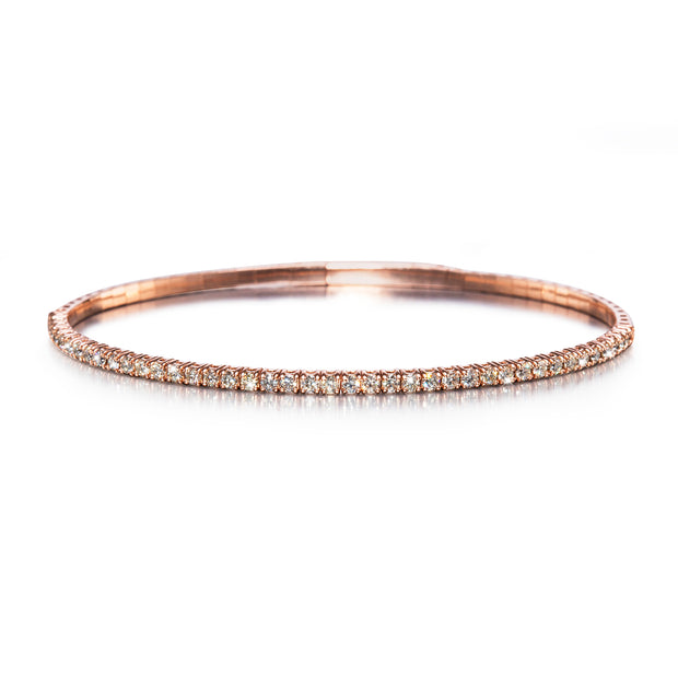 14ct Rose Gold Diamond Flexi Bangle