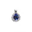 New 18ct White Gold E.G.L Certified Pear Shape Tanzanite and Diamond Pendant