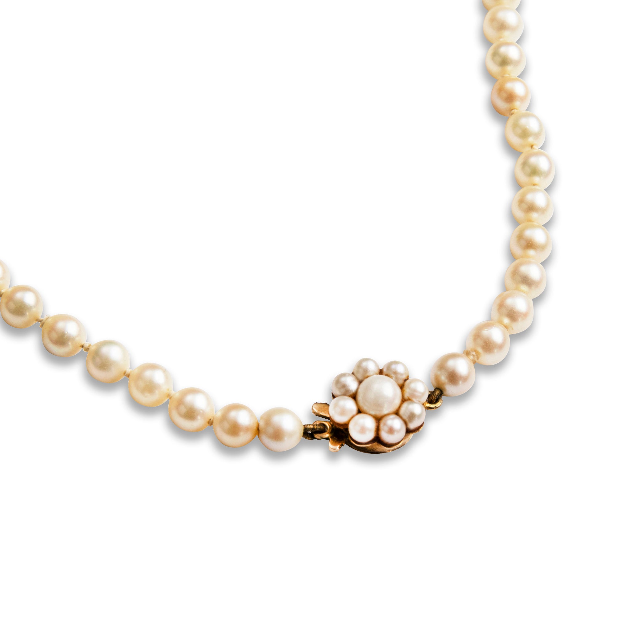 Cultured Pearl Necklace with 9ct Yellow Gold Clasp
