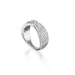 18ct White Gold Pave Cross Over Diamond Dress Ring