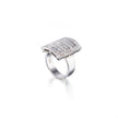 David Batchelor 18ct White Gold Rectangular Shape Cluster Ring
