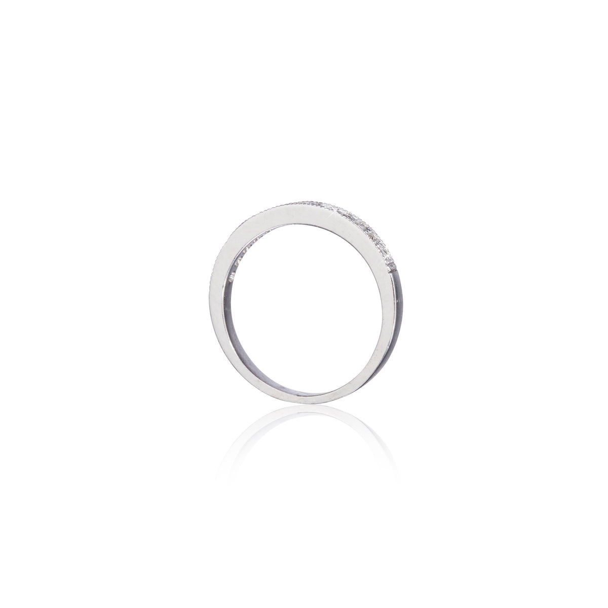 18ct White Gold Half Diamond Milgrain Eternity Ring