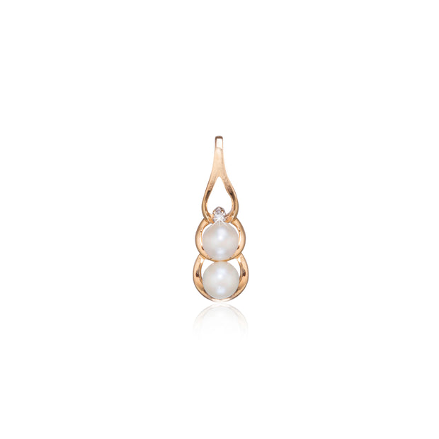 14ct Yellow Gold Pearl and Diamond Pendant