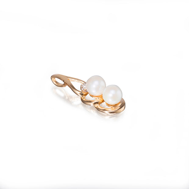 14ct Yellow Gold Pearl and Diamond Pendant
