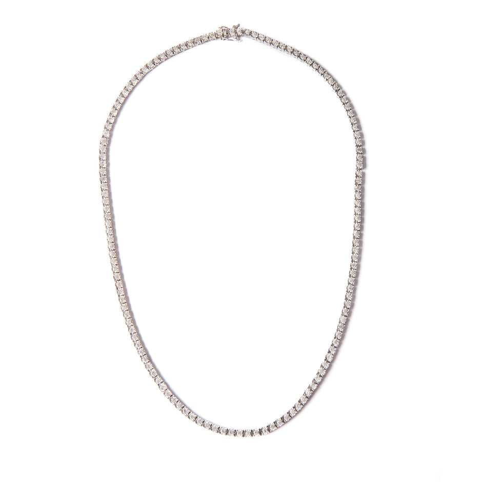18ct White Gold Diamond Tennis Necklace