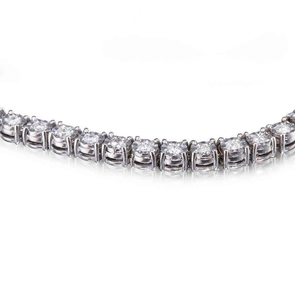 18ct White Gold Diamond Tennis Necklace