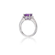 18ct White Gold Purple Quartz Halo Diamond Ring