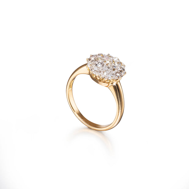 18ct Yellow Gold Antique Diamond Cluster Ring