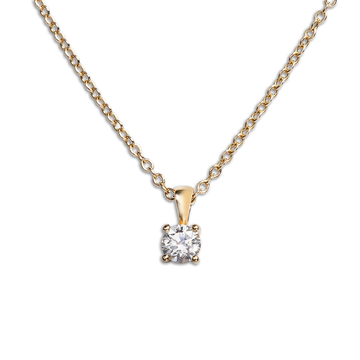 Browns 9ct Yellow Gold Chain with a Browns 18ct Yellow Gold Diamond Pendant