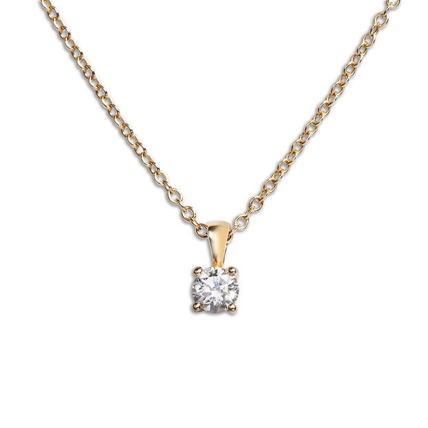 Browns 9ct Yellow Gold Chain with a Browns 18ct Yellow Gold Diamond Pendant