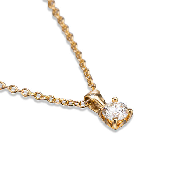 Browns 9ct Yellow Gold Chain with a Browns 18ct Yellow Gold Diamond Pendant