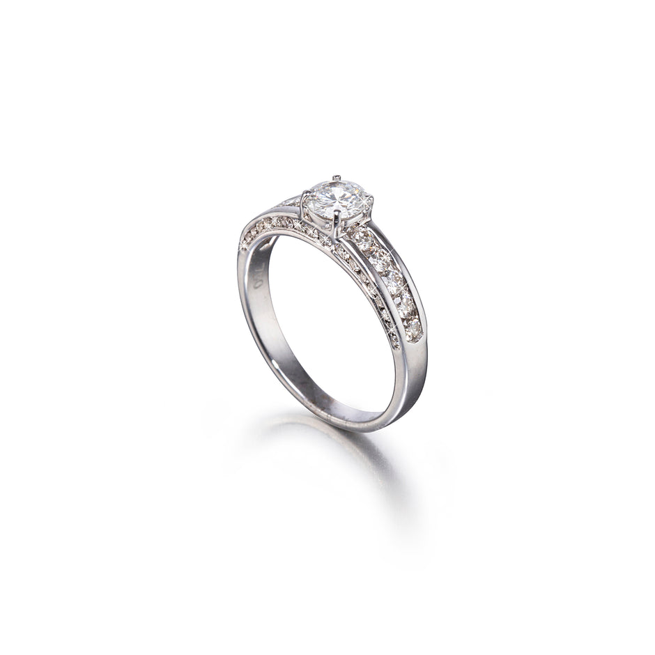 18ct White Gold Diamond Channel Set Ring