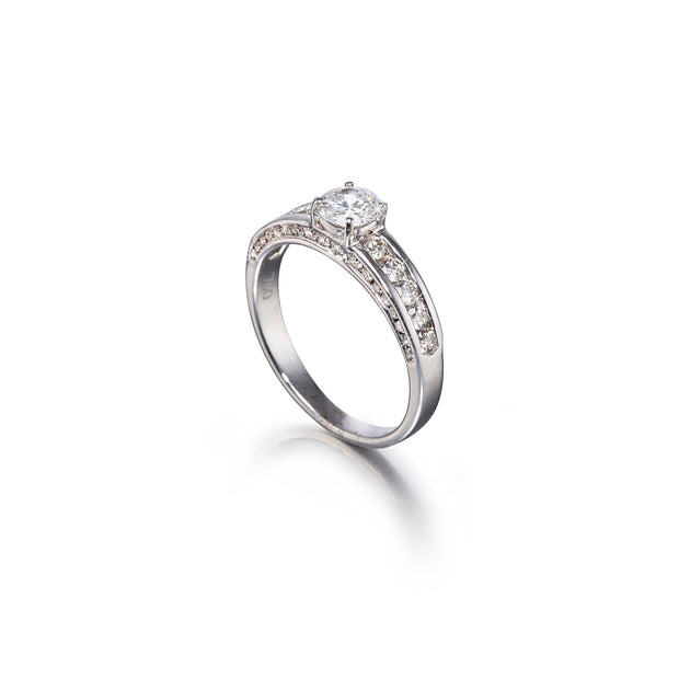 18ct White Gold Diamond Channel Set Ring