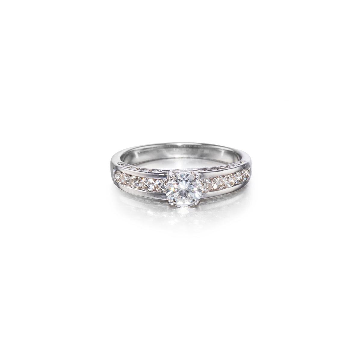 18ct White Gold Diamond Channel Set Ring