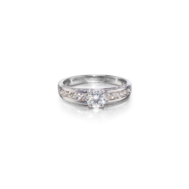 18ct White Gold Diamond Channel Set Ring