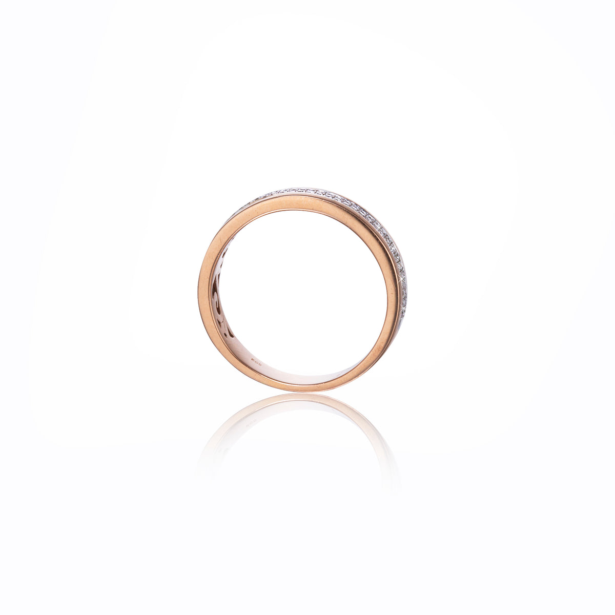 14ct Rose and White Gold Pave' Diamond Band