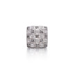 18ct White Gold Black and White Diamond Square Dress Ring