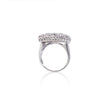 18ct White Gold Black and White Diamond Square Dress Ring
