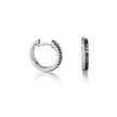 9ct White Gold Black and White Diamond Huggie Earrings