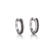 9ct White Gold Black and White Diamond Huggie Earrings